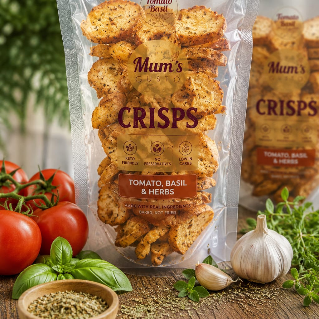 Crisps/Chips Tomato Basil flavor 40 gr